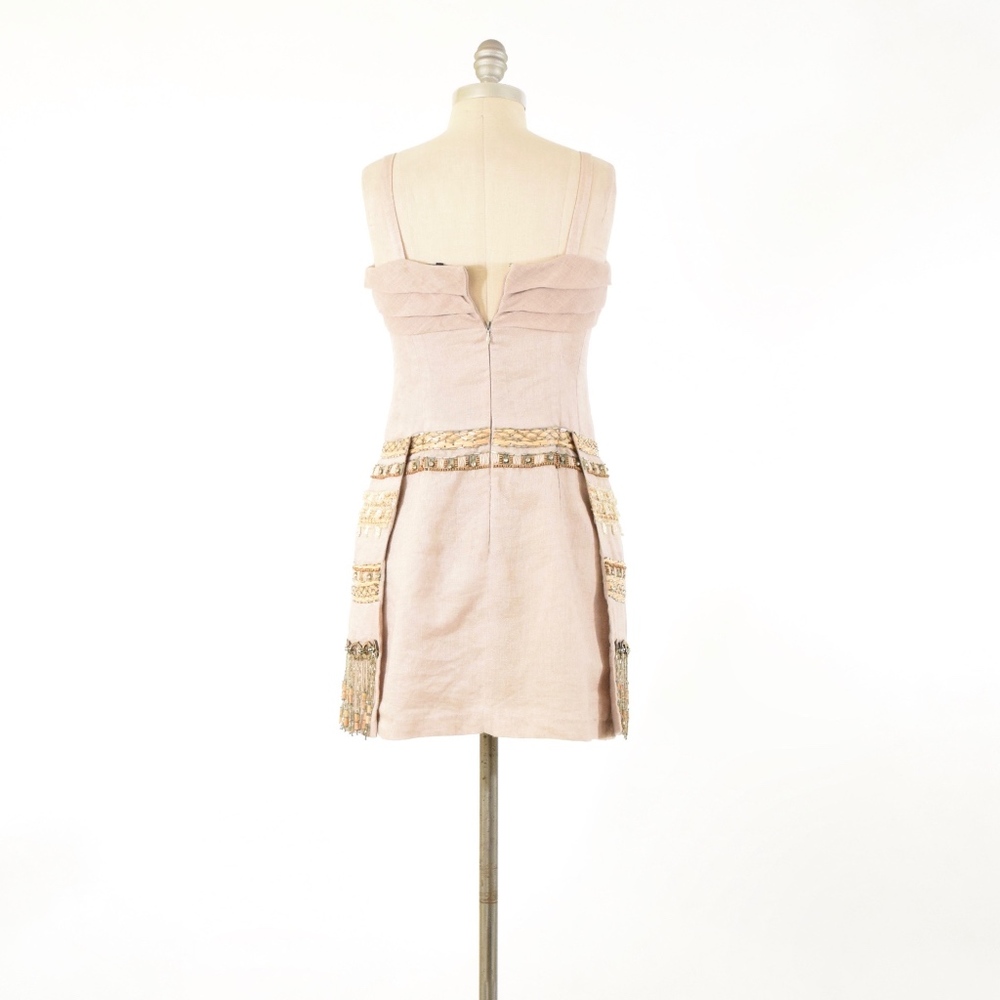 Nanette Lepore Beaded Linen Sheath Dress - Picture 6 of 6